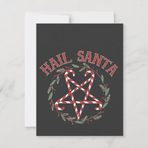 Hail Satan Weihnachten Krampus Xmas Teufel Süßigke Mitteilungskarte