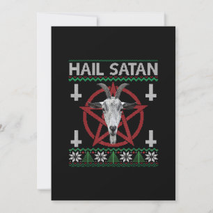 Hail Satan Ziegenkopf Pentagramm Lustig Satanisch  Einladung