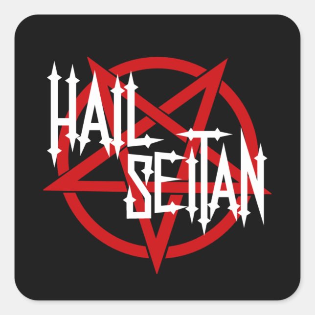Hail Seitan Quadratischer Aufkleber (Vorderseite)