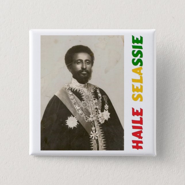 Haile Selassie Abzeichen Button (Vorderseite)