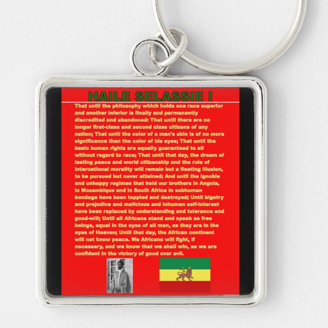 Haile Selassie berühmte Kriegs-Rede zu UNO 1963 Schlüsselanhänger (Vorne)