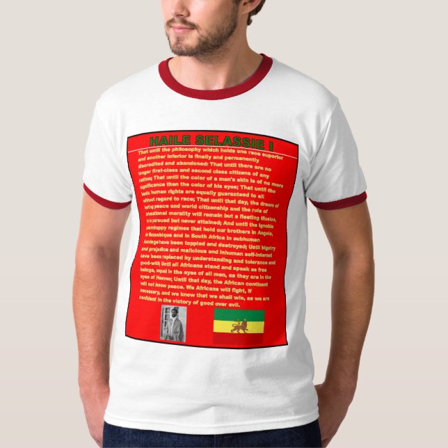 Haile Selassie berühmte Kriegs-Rede zu UNO 1963 T-Shirt (Vorderseite)