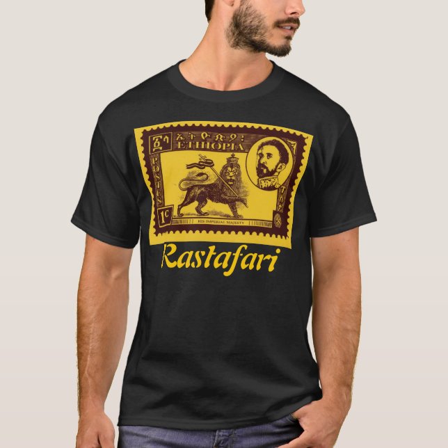 Haile Selassie Briefmarke T-Shirt (Vorderseite)