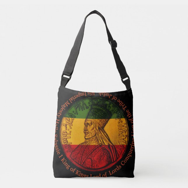 Haile Selassie Cross über Body Bag Tragetaschen Mit Langen Trägern (Vorderseite)