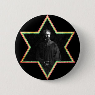 Haile Selassie Davidsstern Button