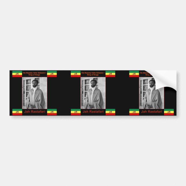 Haile Selassie der Löwe von Judah, Jah Rastafari Autoaufkleber (Vorne)
