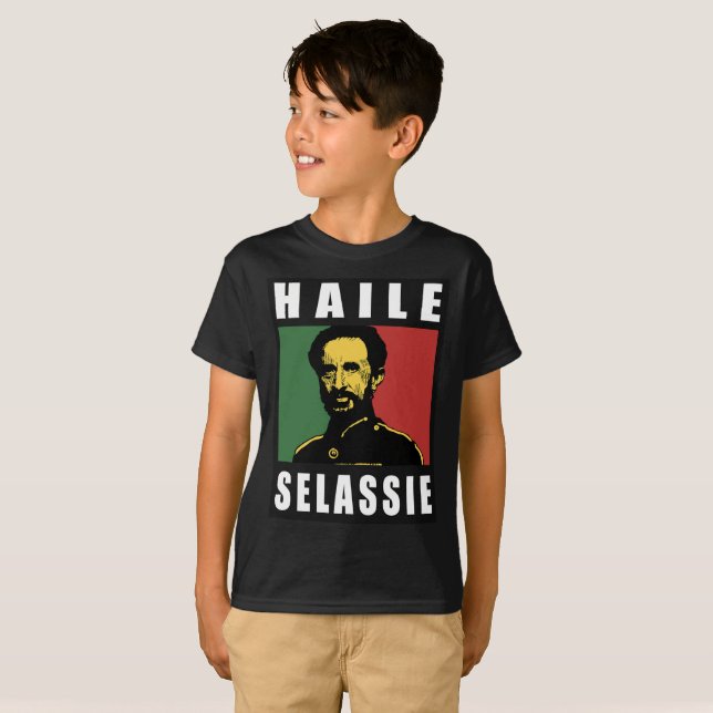 Haile Selassie Emperor - Reggae - Kids - Shirt (Vorne ganz)