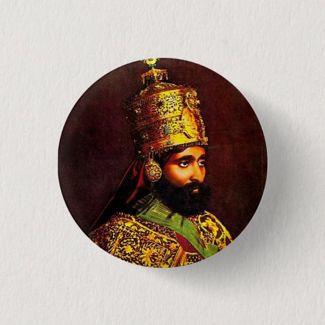 Haile Selassie Empire of Ethiopia Rastafari Button (Vorderseite)