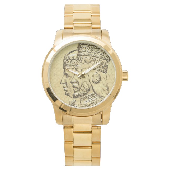 Haile Selassie Empress Menen Rasta Lion of Judah Armbanduhr (Vorderseite)