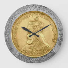 Haile Selassie I HIM Jah Rastafari Rasta Jah Segne Große Wanduhr