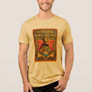 Haile Selassie I HIM Jah Rastafari Rasta Jah segne Tri-Blend Shirt
