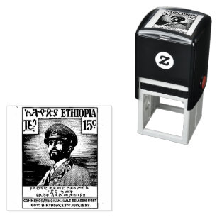 Haile Selassie I Jah Rastafari Holz-Kunst-Stempel Permastempel