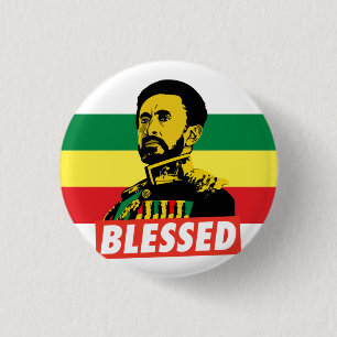 Haile Selassie I Jah Rastafari Rasta Reggae Wurzel Button