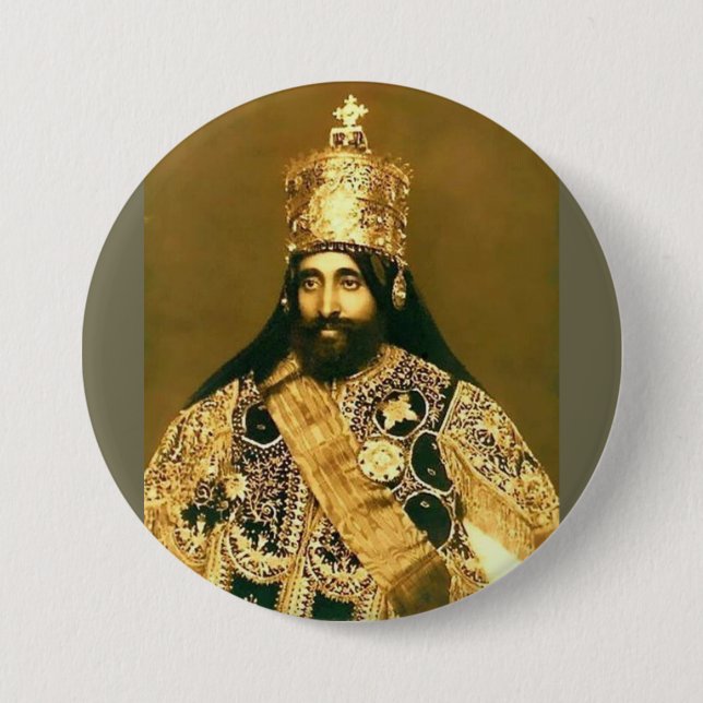 Haile selassie I Knopf Button (Vorderseite)