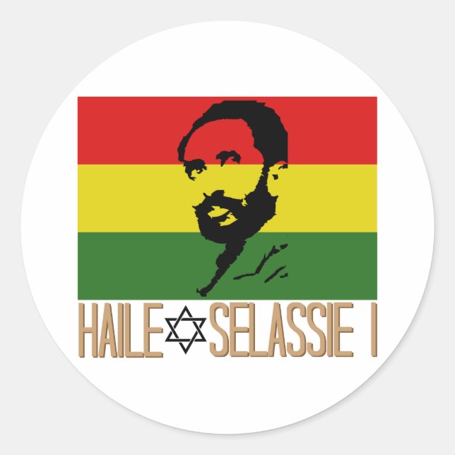Haile Selassie I Runder Aufkleber (Vorderseite)