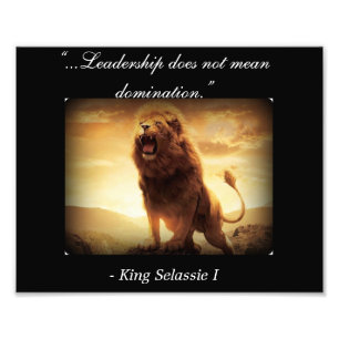Haile Selassie I Zitate; Rastafari Löwe von Judah Fotodruck
