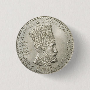 Haile Selassie - Jah - Messiah - Rastafari Button