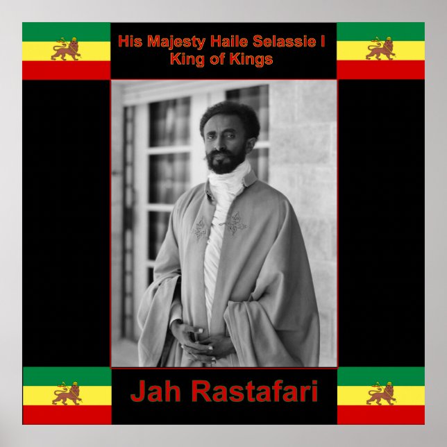 Haile Selassie Jah Rastafari Grande impression sur (Devant)