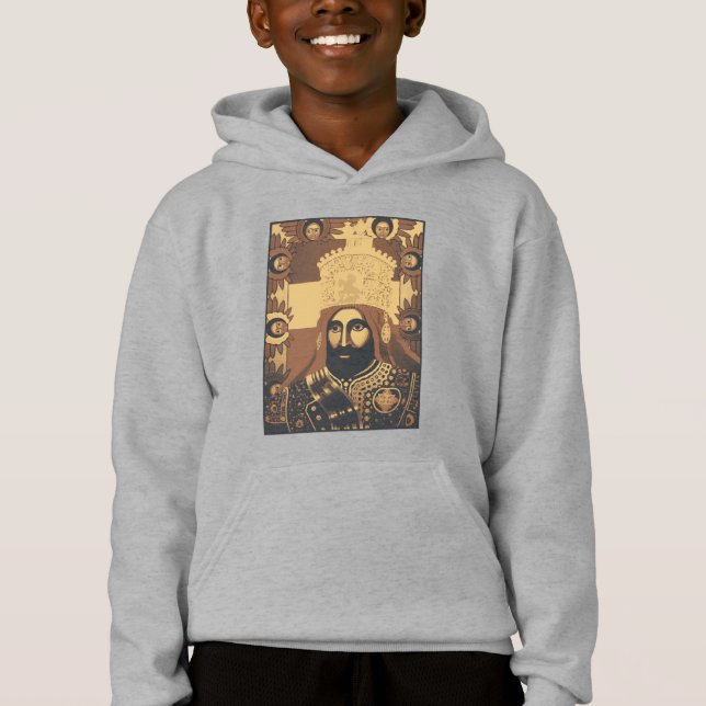 Haile Selassie Jah Rastafari Modern Art Rasta Hoodie (Vorderseite)