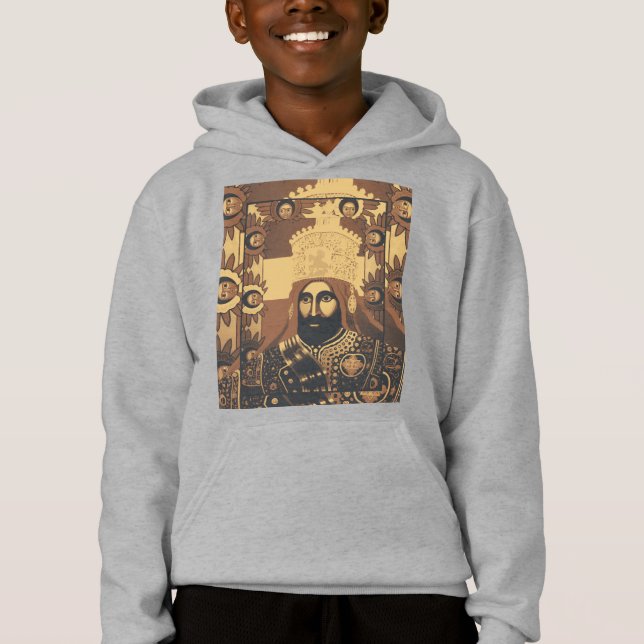 Haile Selassie Jah Rastafari Modern Art Rasta Hoodie (Vorderseite)