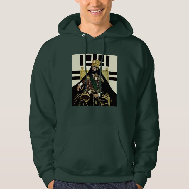 Haile Selassie - Jah Rastafari Rasta Reggae Hoodie (Vorderseite)
