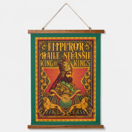 Haile Selassie Jah Rastafari Rasta Reggae Roots  Wandteppich Mit Holzrahmen