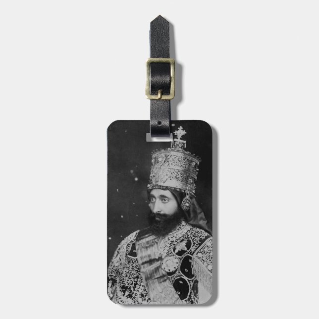 Haile Selassie Jah Rastafari Rasta Roots Gepäckanhänger (Vorderseite vertikal)