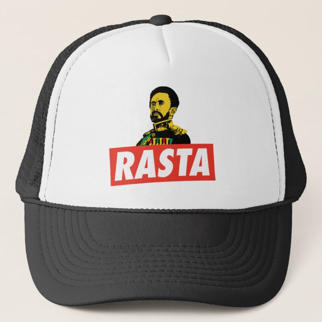 Haile Selassie - Jah Rastafari - Reggae Cap Truckerkappe (Vorderseite)