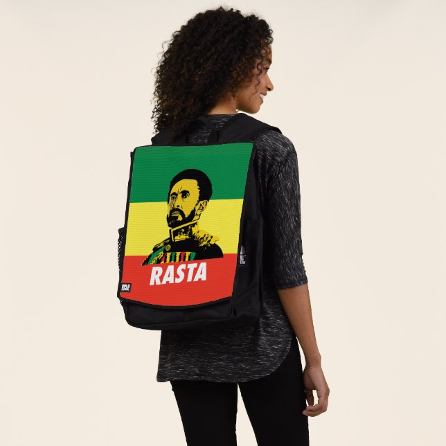 Haile Selassie - Jah Rastafari - Reggae Rucksack (Ausgewaschen)