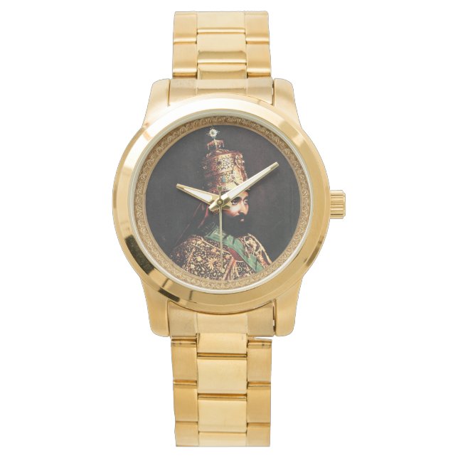 Haile Selassie - Jah Rastafari Roots Watch Armbanduhr (Vorderseite)
