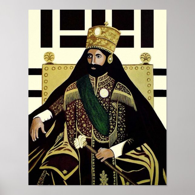 Haile Selassie Lion Rasta Solomon Jah Rastafari Poster (Vorne)