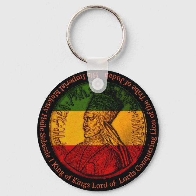 Haile Selassie Rasta Schlüsselanhänger (Vorderseite)