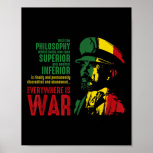 Haile Selie Speech War Judah Lion Shirt Jah Bless Poster