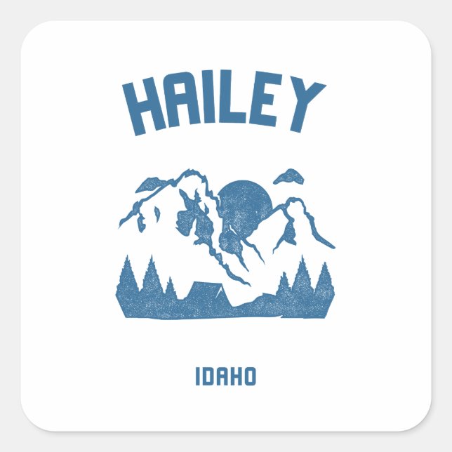 Hailey - Idaho Quadratischer Aufkleber (Vorderseite)