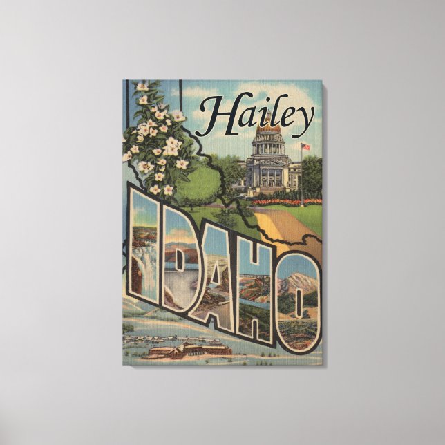 Hailey, IdahoLarge Letter ScenesHailey, ID Leinwanddruck (Vorderseite)