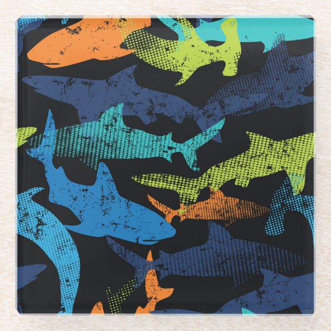 Haimuster, moderne Stadt Glasuntersetzer (Vorderseite)