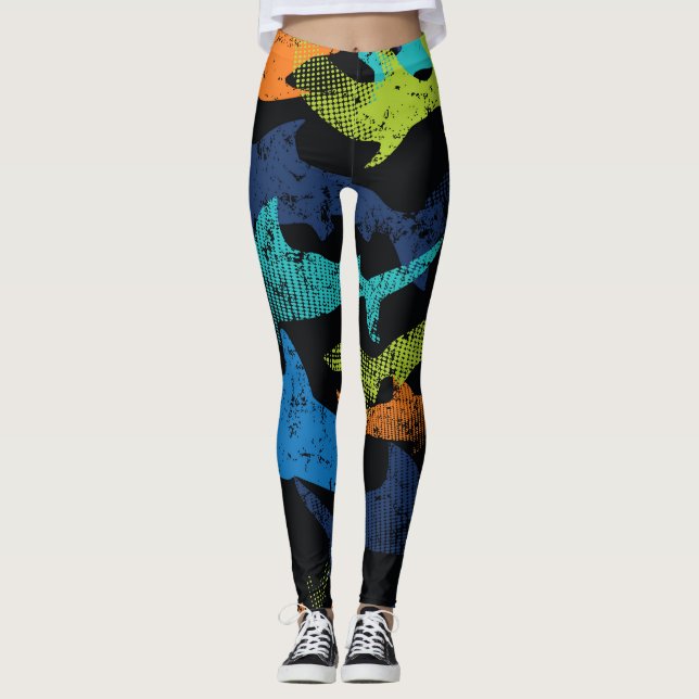Haimuster, moderne Stadt Leggings (Vorderseite)
