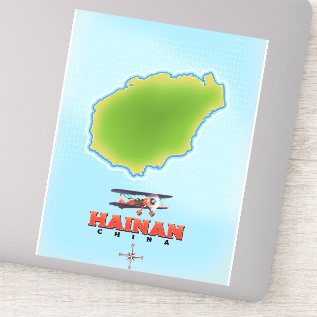 Hainan China Map Aufkleber (Detail)