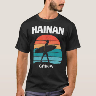 HAINAN CHINA Surf Retro Sunset Surfing T-Shirt