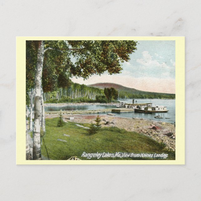 Haines Landing, Rangeley Seen, Maine Vintag Postkarte (Vorderseite)