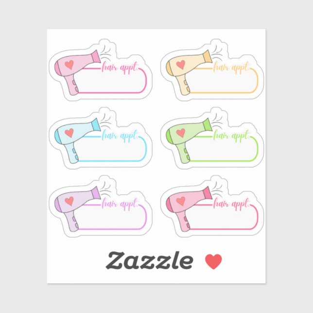 Hair Appointment Reminder Blank Label Bujo Planner (Blatt)