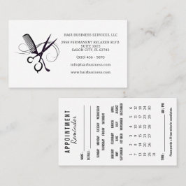 Hair Appointment Reminder Calendar Business Card Visitenkarte