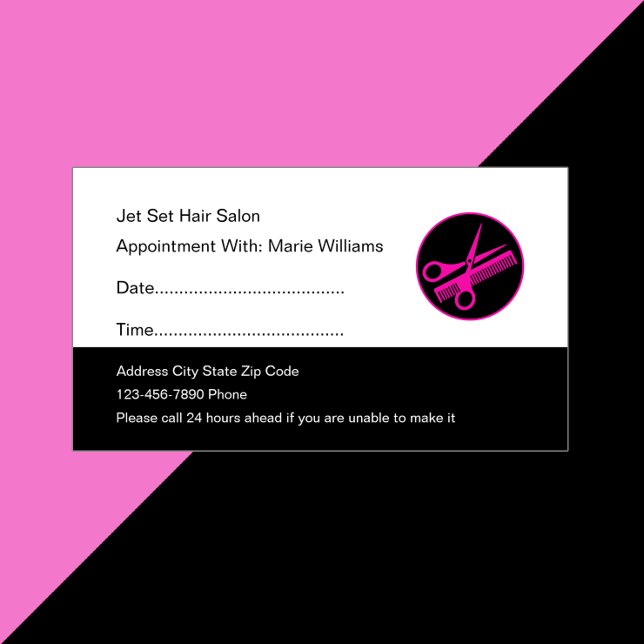 Hair Beauty Salon Appointment Business Cards Terminkarte (Von Creator hochgeladen)
