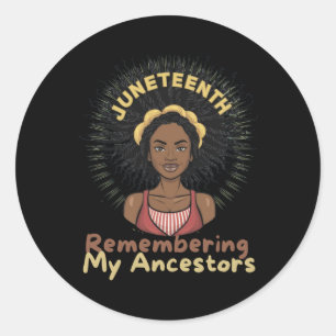 Hair Black Woman Remembering My Ancestors - Junete Runder Aufkleber