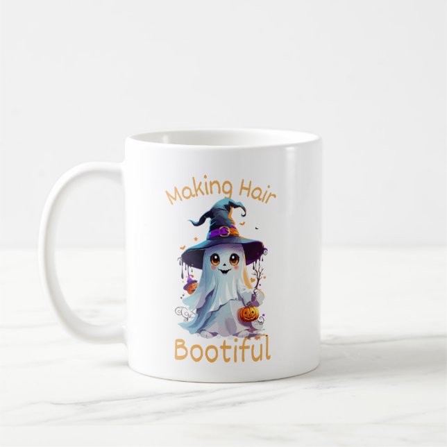 Hair Bootiful Funny Beängstigend Ghost Halloween Kaffeetasse (Links)