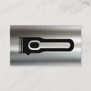 Hair Clipper Barber Metallischer Hintergrund Visitenkarte