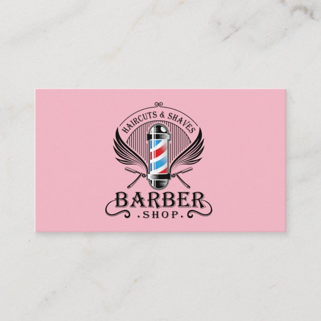 Hair Clipper | Frisberei | Pink Visitenkarte (Vorderseite)