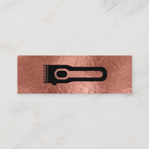 Hair Clipper Stylist Rose Gold Foil Mini Visitenkarte