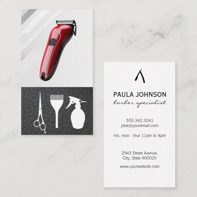 Hair Clippers | Barberwerkzeuge Visitenkarte (Vorne/Hinten)
