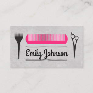 Hair Cut Pink Comb Salon Stylist Visitenkarte